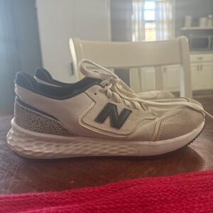 New Balance Cream and Black Athletic Shoes Cheetah Print